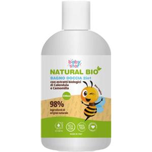 Farvima BABYSTAR Bagnodoccia 2 in 1 Natural Bio - Delicato per Corpo e Capelli dei Bambini con Malva e Calendula