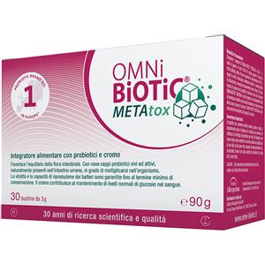 OMNI BIOTIC METATOX - Integratore con Probiotici e Cromo per Intestino e Metabolismo in Equilibrio - 30 Bustine da 3 g, Senza Glutine e Senza Lattosio