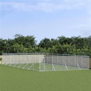 Tidyard Canile,Gabbia,Box Cane,da Esterno,in Acciaio,senzaTetto,8x16x2 m,Gabbia Grande Cani Acciaio,Gabbia per Cani Taglia Grande,Box Cani Esterno,Recinti per Cani,Recinzione per Cani