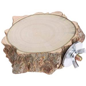 Generic Pappagallo trespolo, in legno naturale, rotondo, per gabbia per uccelli, piattaforma da masticare, qualità premium