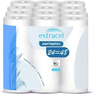 MUNTRADE Carta Igienica Compatta a 2 Veli 24 Rotoli - Carta igienica super morbida e resistente 100% Cellulosa Vergine