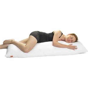 sleepling 190109 cuscino laterale, cuscino per allattamento, realizzato in morbida microfibra, 40 x 145 cm, peso dell'imbottitura 1.200 grammi, cerniera, bianco