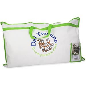 Tata Home Guanciale Cuscino da Letto in Vera Piuma D'Oca dal Trentino Dimensioni 50X80 cm altezza 13 cm