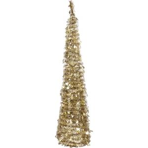 Totò Piccinni Albero di Natale POP UP slim artificiale con apertura semplice e veloce salvaspazio (Oro (Luce Calda), 150 Cm (90 Led))