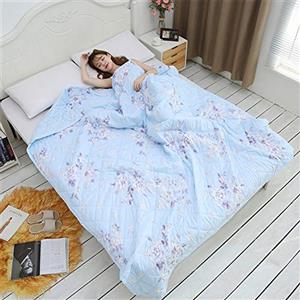 FANSU Copriletto Trapuntato Matrimoniale Singolo Elegante Reversibile Coperta Trapunta Primaverile Estivo Antipolveri Copri Letto per Camera da Letto (Fiore Blu,140x200cm)