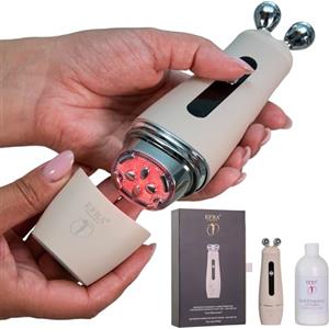 EFRA COSMETICS MR-2121 RF BEAUTY DEVICE Massaggiatore Viso/Collo RadioFrequenza bipolare 2MHz, Elettro Stimolazione Muscoalre (EMS), Luci led fotoniche - Lifting naturale, Rassodante, Illuminante, Antirughe