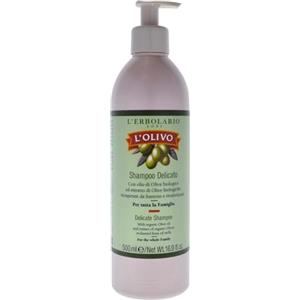 L'Erbolario Shampoo Delicato all'Olio di Oliva Biologico - 500 ml, senza siliconi e parabeni, ideale per tutta la famiglia