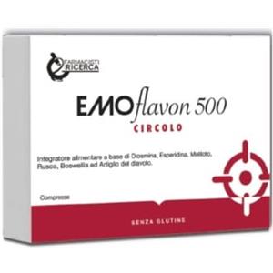 FARMACISTI PER LA RICERCA EMOFLAVON 500 - Integratore Alimentare con Diosmina, Esperidina, Meliloto, Rusco, Boswellia e Artiglio del Diavolo - 30 Compresse
