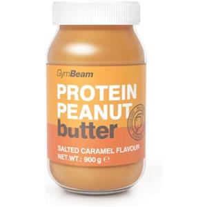 GymBeam Burro di Arachidi Proteico - Senza Zuccheri Aggiunti, Burro Spalmabile Fitness con Arachidi Tostate e Proteine del Siero di Latte Isolate, Ricco di Fibre (900 g, Caramello Salato)