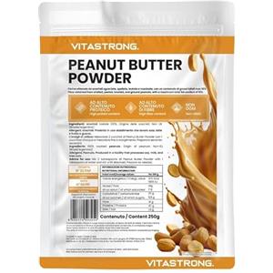 Vitastrong. VITASTRONG Burro di Arachidi in Polvere (250g) | Alto Contenuto Proteico (47g/100g) | Basso Contenuto di Grassi (Max 16%) | Senza Zuccheri Aggiunti | 100% Arachidi Tostate | Prodotto in Italia