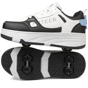 Mateju Scarpe con Rotelle Bambino Bambina Scarpe Sportive con 4 Ruote Retrattili Pattini Moda Scarpe Skateboard Sneakers Scarpe da Ginnastica con Ruote Unisex per Bambini Adulti