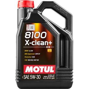 Motul 8100 X-Clean+ Olio 5W30 5L, Nero
