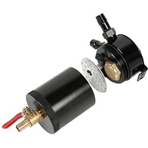 LAXED Universal Oil Catch Can Sbattuto 2-Port Alluminio Serbatoio di cattura 'olio serbatoio con valvola di scarico Parti del serbatoio del carburante