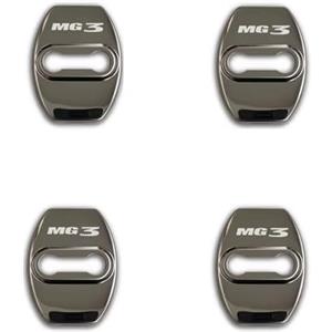 SDUEYZS 4 Pezzi Copertura Serratura Portiera Auto in Acciaio Inossidabile Antiruggine Antifurto e Impermeabile Accessori Decorativi Protezione per MG3 Hybrid Plus 2024 2025,Silver-A