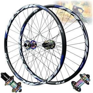 FKXSXAZ Ruote per mountain bike da corsa /26/27,5/29 pollici, 24 pollici, lega di alluminio, 32 raggi, freno a disco, mountain bike, QR, cerchio anteriore e posteriore