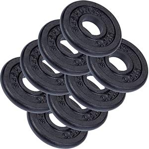 ScSPORTS® Dischi Pesi - Set da 2/4/5/10/15/20 kg, Ghisa, Ø 30/31mm, Nero - Weight Plates, Piastre, Bilanciere, Manubri, Palestra da Casa, Fitness, Allenamento (4 KG (8x 0.5))