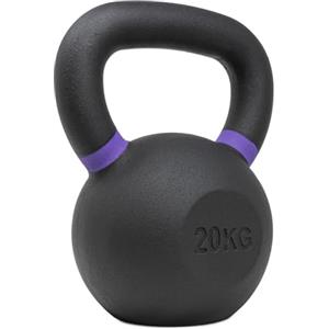 Strength Shop Kettlebell palestra in ghisa con manico ergonomico (4kg-64kg), kettlebell crossfit resistente & durevole con rivestimento nero e marcatura colorata, ideale per total body.