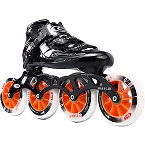 NCLOYN Pattini Professionali in Linea in Linea, 4 Ruote Scarpe da Pattinaggio in Fibra di Carbonio Pattini a Rulli a Fila Singola,velocità Ad Alta Prestazione Pattinaggio Dritto in Linea,Nero,EU40