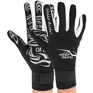 Alomejor Guanti da Immersione in Neoprene da 2 Mm Guanti da Sub Antiscivolo Guanti da Muta per Nuoto per Adulti Snorkeling(S-Nero)