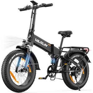 VARUN 20'' Bici Elettrica Pieghevole, 48V 624Wh Batteria, Autonomia 120km | Motore da 250W, Alluminio, 4.0 Fat Tire Bicicletta Elettrica, Bici Elettrica Uomo con 7 Velocità, E Bike per All-Terrain