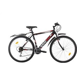 Multibrand Distribution Multibrand PROBIKE Mountain bike 26 pollici, telaio in alluminio, a 18 marce, bicicletta da uomo e ragazzo, parafanghi, adatto a partire da 165 a 183 cm (nero rosso)