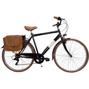 Cicli Tessari - bicicletta uomo bici da passeggio city bike 28'' vintage con borse laterali cambio 6 velocita' (50(mt.1,60/1,75))