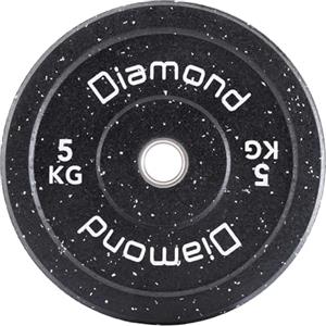 Diamond [Disco Bumper Training Crumb Rubber 50 Mm Riciclato] Bumper Plate Piastra In Gomma Riciclata - 5/10/15/20/25 Kg Dischi Per Bilanciere Olimpico Home Gym Palestra (5 kg)