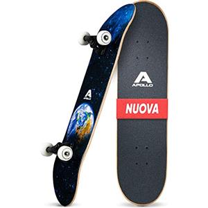 Apollo Skateboard Professionale Completo - Skateboard Bambino, Ragazzo, Adulto - Tavola Skate in Legno a 7 Strati - Tavola Skateboard Design Originale, Medium Concave, Cuscinetti a Sfera ABEC-7