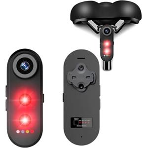 VBESTLIFE Telecamera per Bicicletta con Fanale Posteriore, Telecamera Posteriore HD 1080P, Fanale, Grandangolo 140°, Resistente All'acqua IPX6, Controllo APP Registrazione in