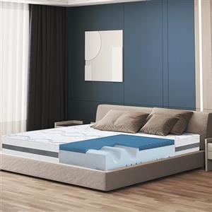 The White Stone Materasso Memory Foam Matrimoniale King Size Media Rigidita' | Altezza 22cm | Tessuto Anallergico Traspirante | Proprieta' Ortopediche Automodellanti | Prodotto in Italia | 200 x 200