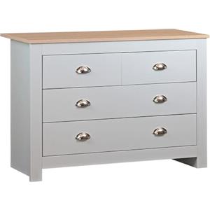 Brigros WeHome - Mobile Cassettiera Camera Da Letto Moderna, Como Cassettiera 4 Cassetti Legno, Cassettiera Salvaspazio 100x40x70 Cm, Cassettiera Camera Letto E Soggiorno Maniglie Cromate (Grigio)