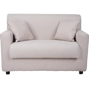 Liberoshopping Divano sfoderabile 2 posti in tessuto imbottito con braccioli larghezza 124 cm (Beige)
