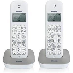 Brondi Chi Parla Brondi Gala Twin Telefono Cordless, Bianco/Grigio