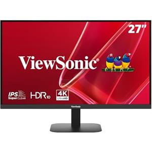 ViewSonic VA2708-4K-HD PC Monitor 27 Pollici 4K UHD 3840 x 2160, IPS, 104% sRGB, 60Hz, HDR10, Senza cornice, Nessuno sfarfallio, 2 x HDMI 2.0, DP, Garanzia di 2 anni