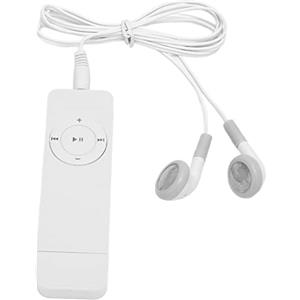 Topiky Lettore MP3 con Altoparlante Radio FM Auricolare, Riproduzione Audio Senza Perdita di Musica Fino a 64 GB, Mini Lettore Musicale MP3 Portatile per Studenti Che Corrono in Viaggio (Bianco)