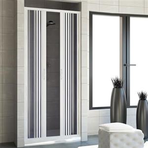 ROLLPLAST PINTO Porta da doccia in plastica PVC, 1200 mm Vergine con foro centrale