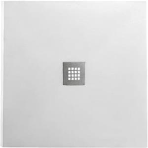 BARBOTTINA Piatto doccia quadrato in marmoresina bianco modello stone free h 2,8 cm (Bianco, 80x80 cm)