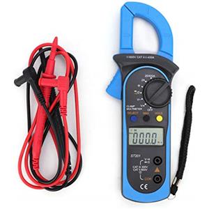 Telituny Pinza amperometrica, multimetro a pinza, multimetro digitale automatico a pinza ST201, tester per diodi di tensione CC/CA per laboratorio di fabbrica domestico (senza batteria)
