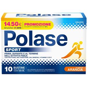 HALEON POLASE SPORT - Integratore Energetico-Salino in Polvere con Fruttosio e Maltodestrine, 10 Bustine da 20 g