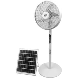 CFG 1808 CFG - Ventilatore a Piantana Solare Portatile con Powerbank Integrato | Ventilatore con Telecomando e Cavo USB-C, Ricarica a Pannello Solare, Alimentatore, Power Bank, 3 Velocità, Autonomia Max 13h