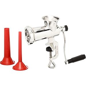 Tre Spade Tritacarne manuale TC-8 INOX in acciaio inox con accessori per la produzione di salsicce