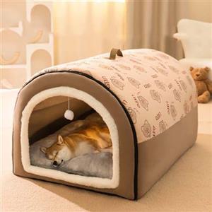 Mozzeilee Cuccia per cani 2 in 1, cuccia per cani di grandi dimensioni, pieghevole, calmante, con cuscino anti ansia, morbido e caldo, rimovibile e lavabile, letto a igloo per cani e gatti