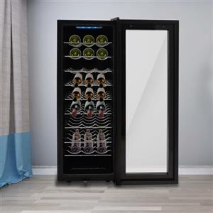 DSYOGX - Frigorifero per vino a 9 ripiani freestanding, 76 l, per la conservazione del vino in salotti, uffici, cucine, bar, 50,5 x 34,5 x 98,5 cm