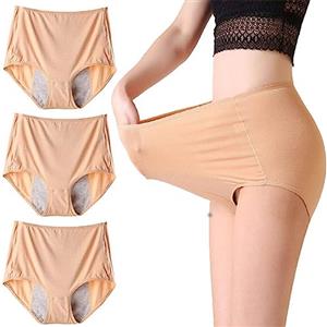 RAAMKA Mutande Assorbenti Donna Vita Alta Slip Cotone, 3 Pack Biancheria Intima lavabile per Incontinenza Urinaria Femminile, Mutandine Assorbenti per Incontinenza Forte Donna