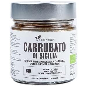 Il Tomolo Crema di Carruba Siciliana da Spalmare Bio - 180 grammi - Crema Spalmabile Vegana con Nocciole dei Nebrodi