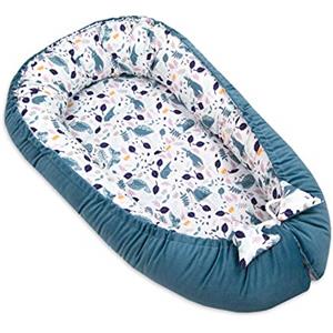 Pimko Velluto multifunzionale bozzolo per bambini riduttore per Letto neonato lettino da viaggio culla babynest cotone 55x90cm (Spruce)