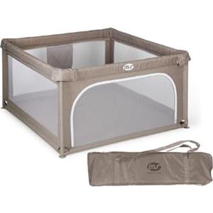 MS BabyWorld - Box Bambini L OXFORD - 120x120 cm | Recinto per neonati pieghevole | Area giochi sicura con porticine e finestre a rete | Con ventose | Montaggio Facile (120 x 120 cm)