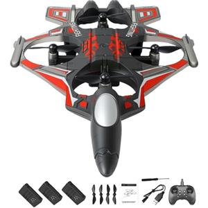 SZLIFE Aereo telecomandato RC Leggero, Fissa con Rotazione a 360°, Giocattolo Volante per Esterni, Regalo per Bambini, Adolescenti e Adulti, Rosso 3 Batteria