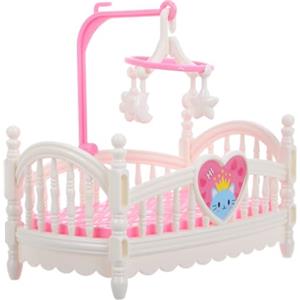 ibasenice Culla Per Bambole in Miniatura 5 Pollici Letto Cartoon Con Accessori Dettagliati Set Mobili Casa Delle Bambole Per Gioco Di Ruolo Bambini