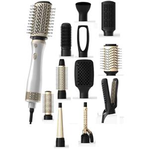 SMART-J SMART·J Spazzola Multifunzione 11 in 1 - Styler Donna ad Aria Calda con Accessori Intercambiabili per Liscio, Volume e Onde - Spazzola Asciugacapelli Professionale 700W con Beauty Case Inclusa